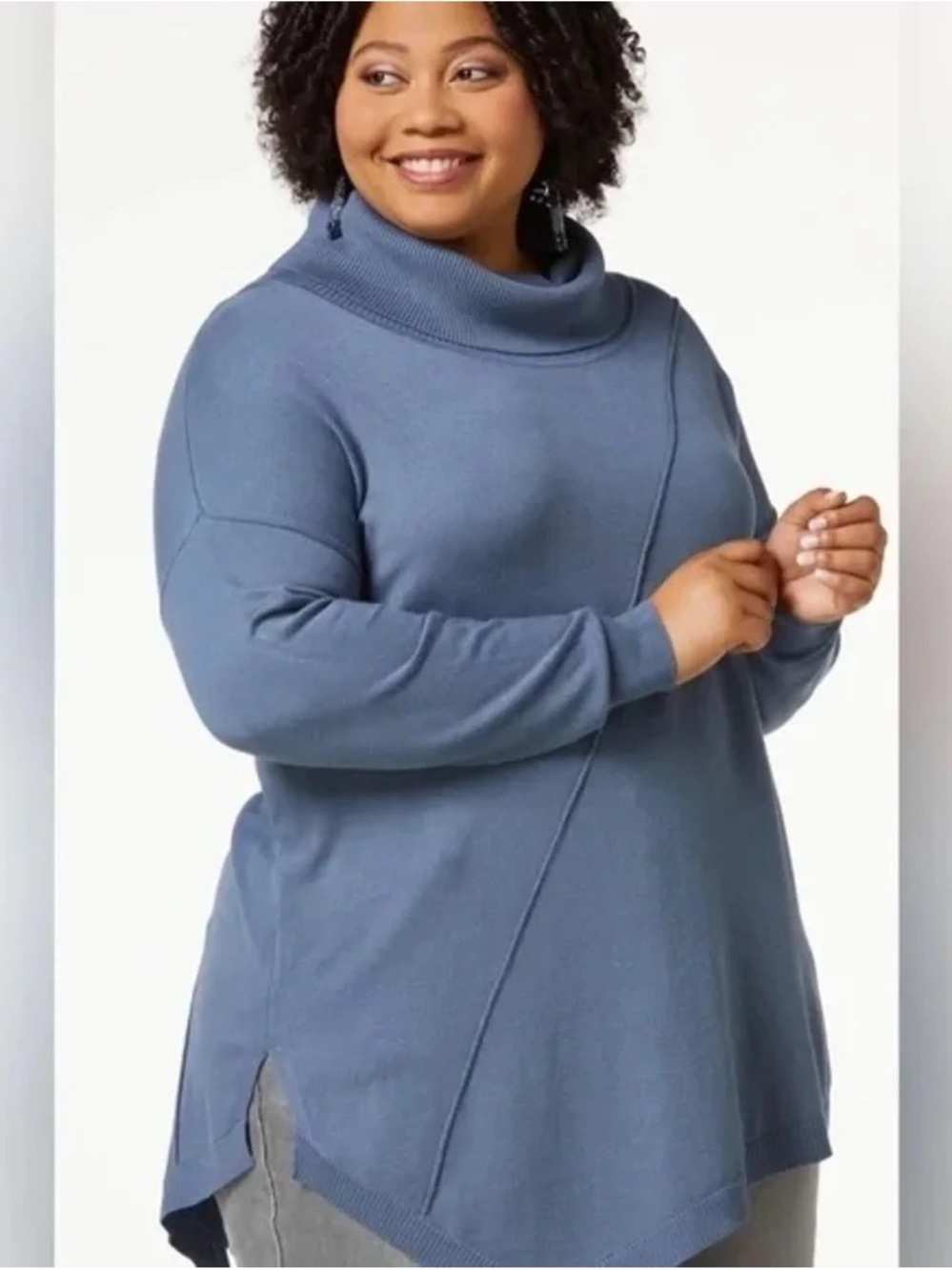 Cato PLUS SIZE COWL TUNIC SWEATER CHINA BLUE